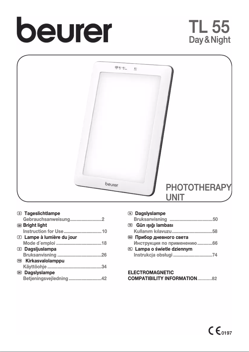 First page image of the manual for TL55