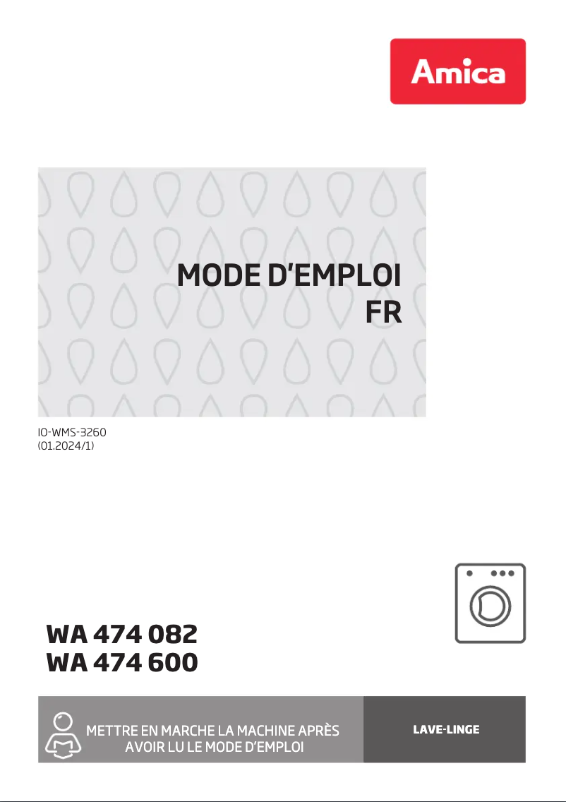 First page image of the manual for WA 474 082