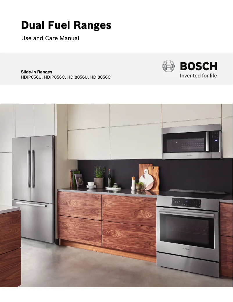Page 1 of the manual Use and Maintenance Manual Bosch HDIP056U