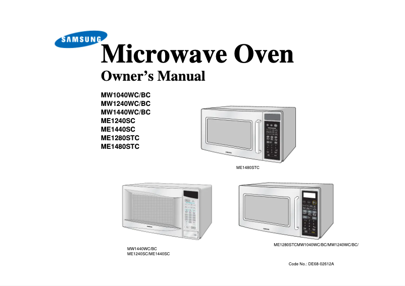 First page image of the manual for MW1040WC
