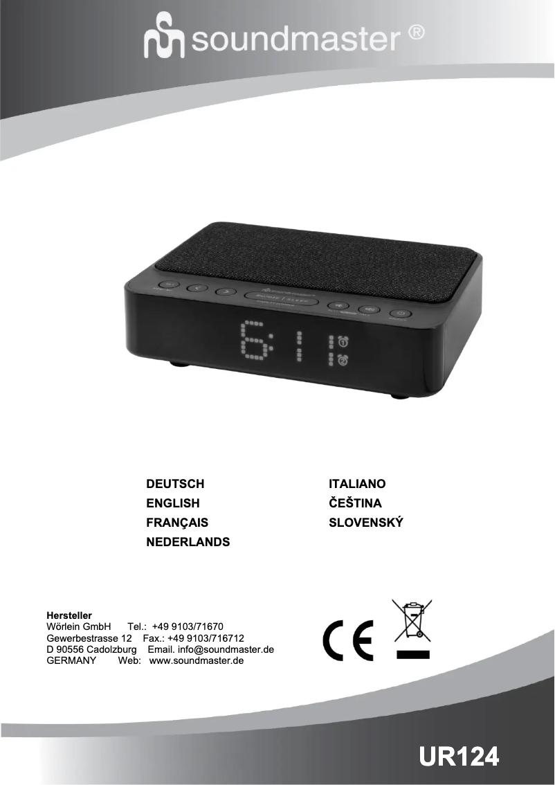 Page 1 of the manual User Manual Soundmaster UR124