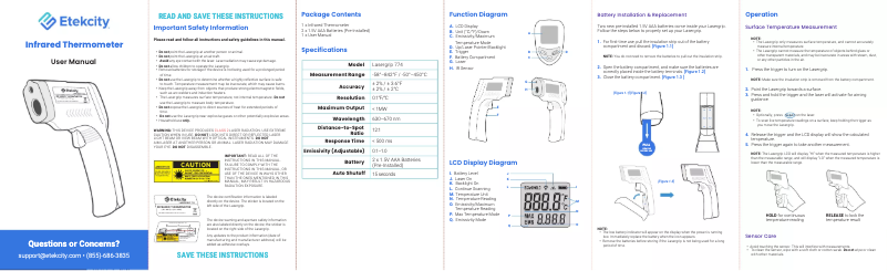 First page image of the manual for Lasergrip 774