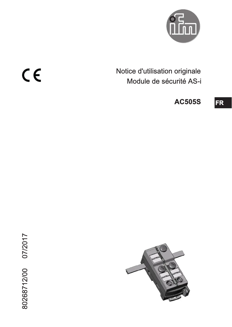 Page 1 of the manual User Manual IFM AC505S