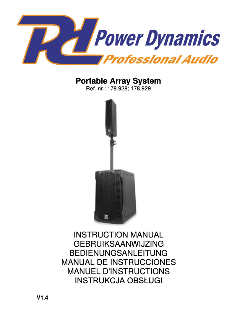 First page image of the manual for PD812A