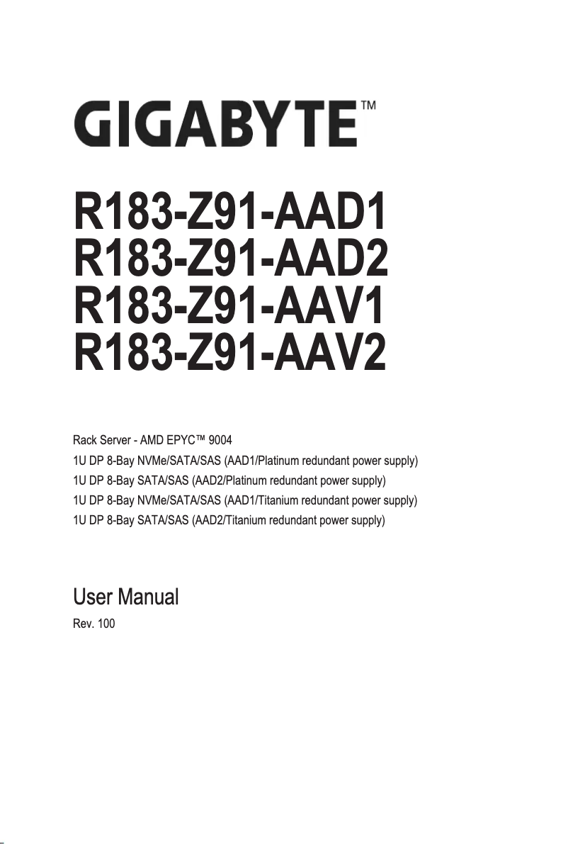 First page image of the manual for R183-Z91