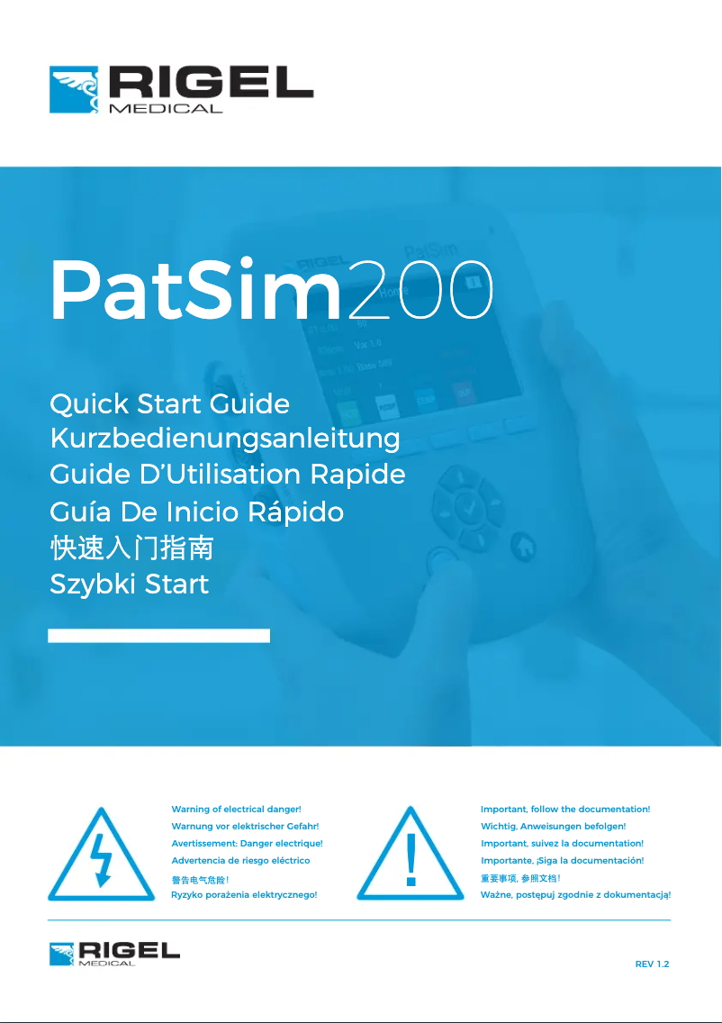 First page image of the manual for PatSim 200