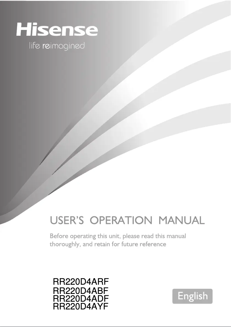 Page 1 of the manual User Manual Hisense RR220D4ARF