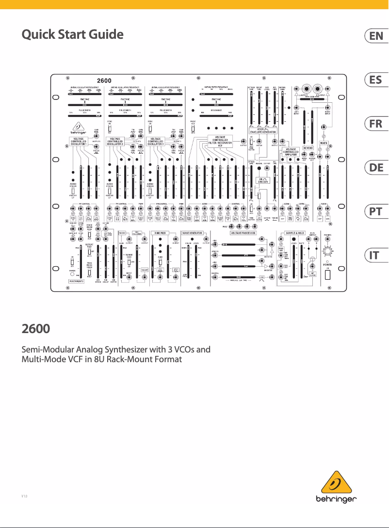 First page image of the manual for 2600