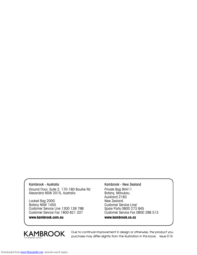 First page image of the manual for KT460