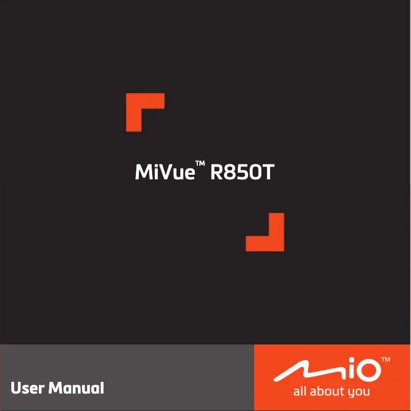 First page image of the manual for MiVue R850T