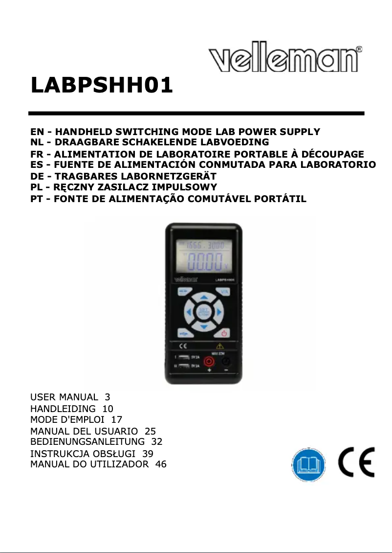 Page 1 of the manual User Manual Velleman LBPSHH01