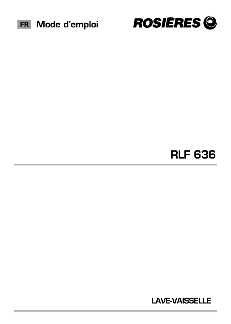 First page image of the manual for RLF 636