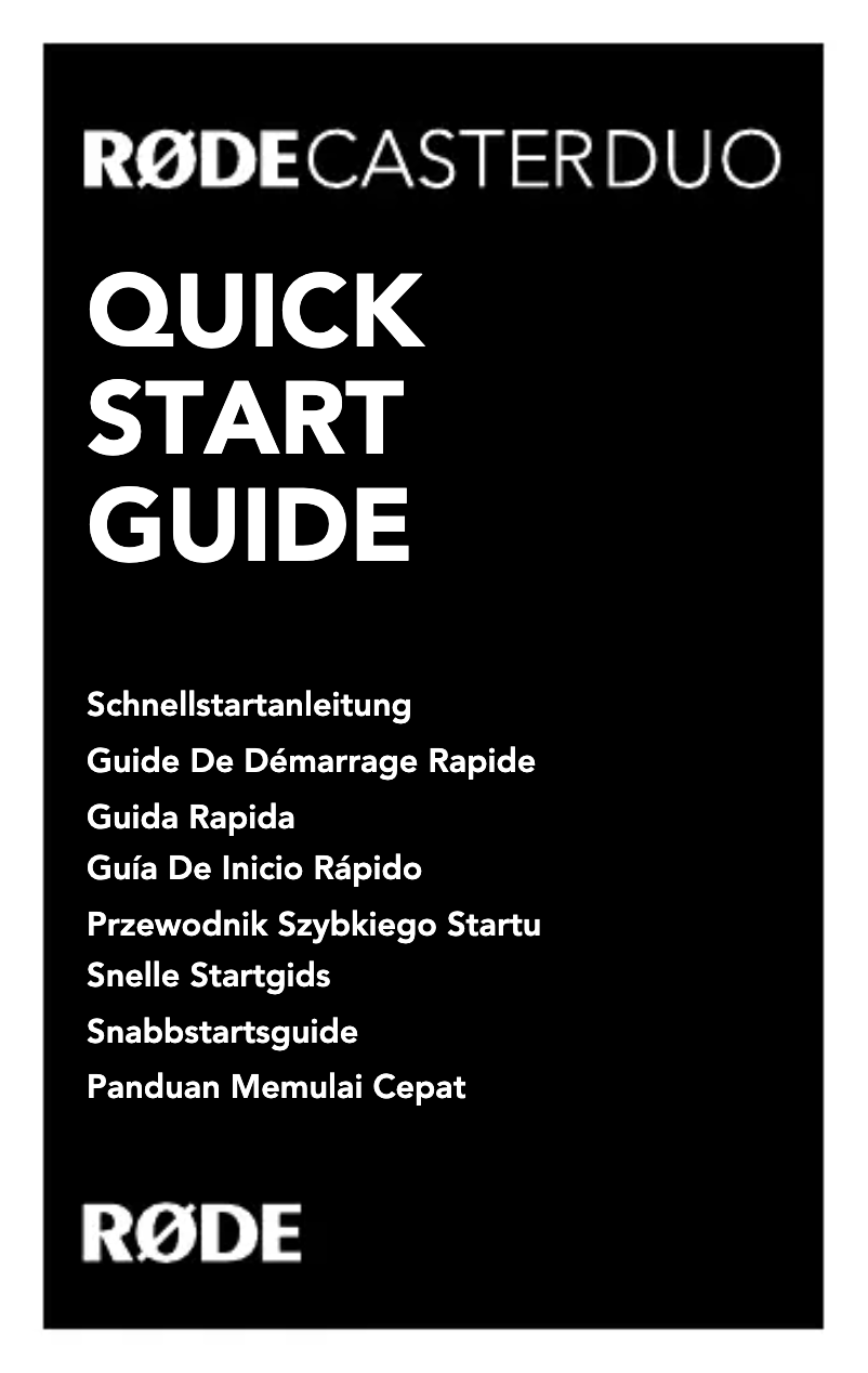 Image de la première page du manuel de l'appareil RØDECaster Dueo