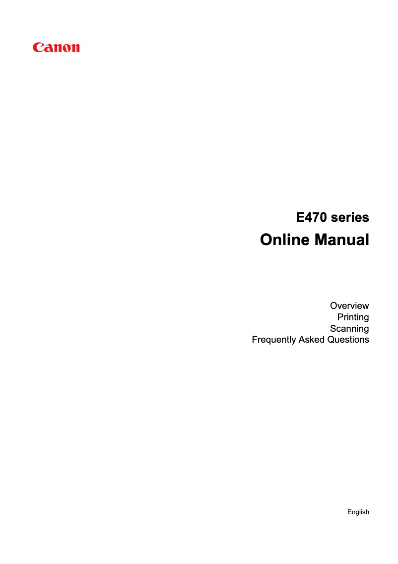 Page 1 of the manual User Manual Canon PIXMA E471