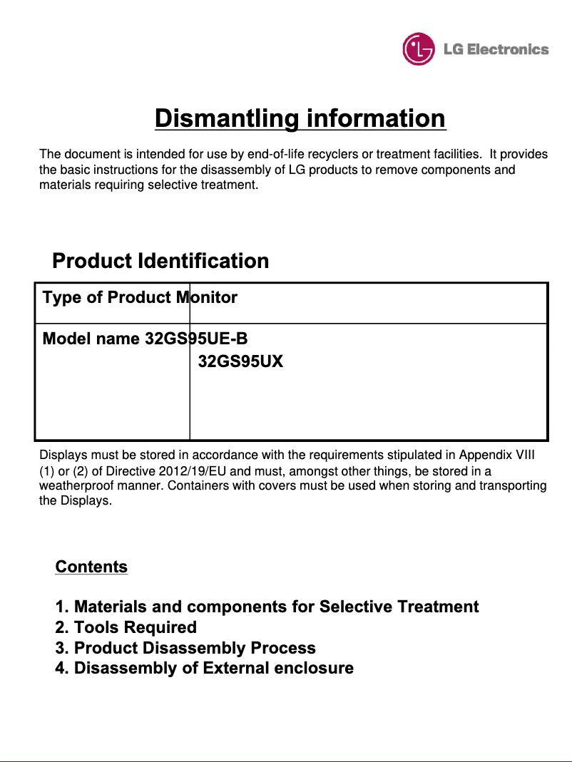 First page image of the manual for 32GS95UX