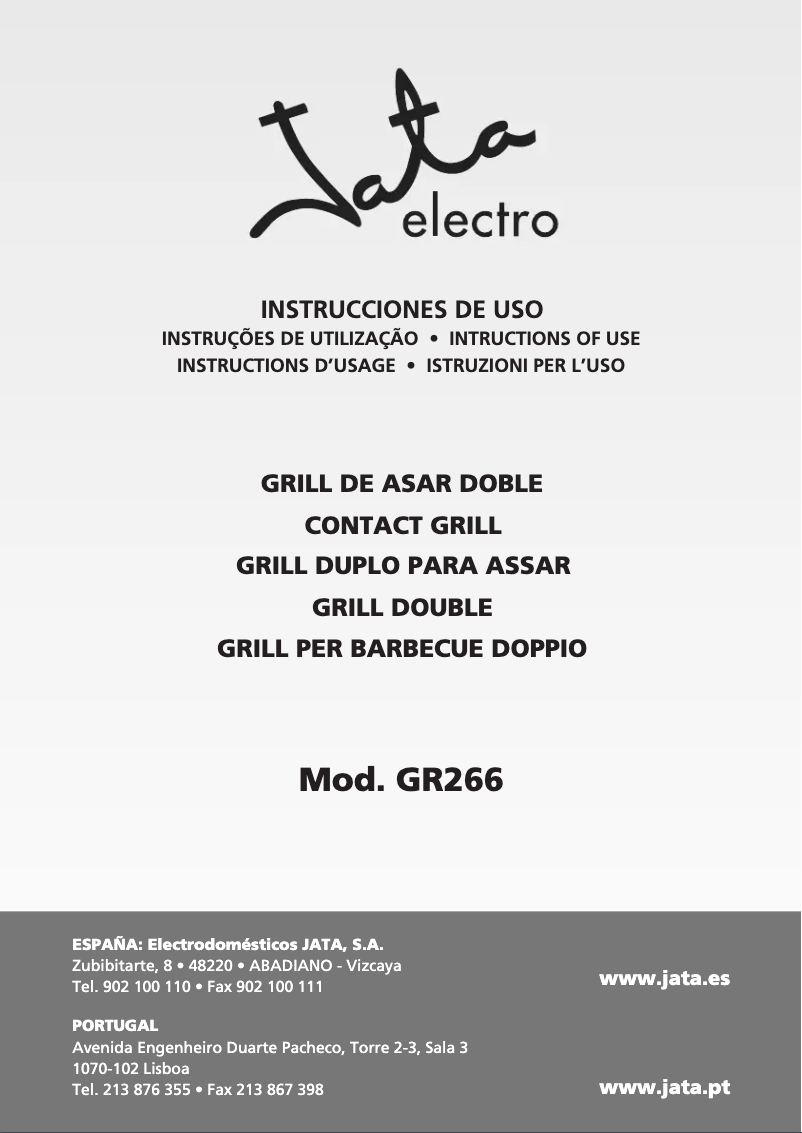 Page 1 of the manual User Manual Jata GR266