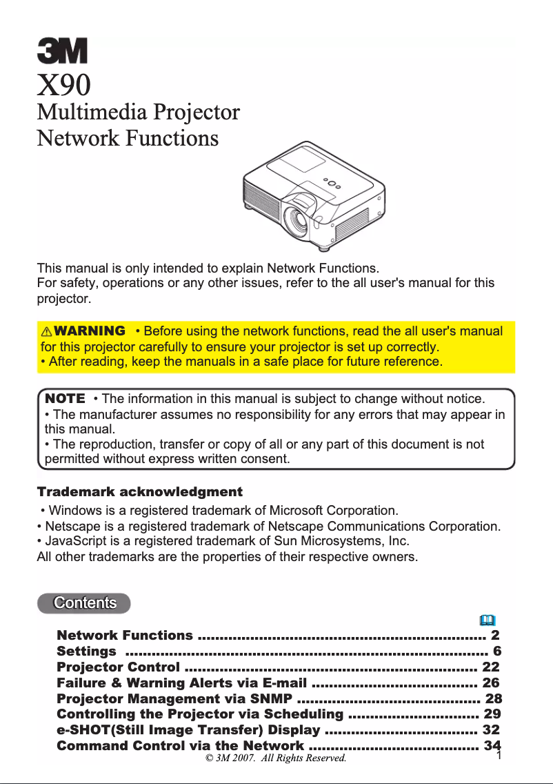 First page image of the manual for X90