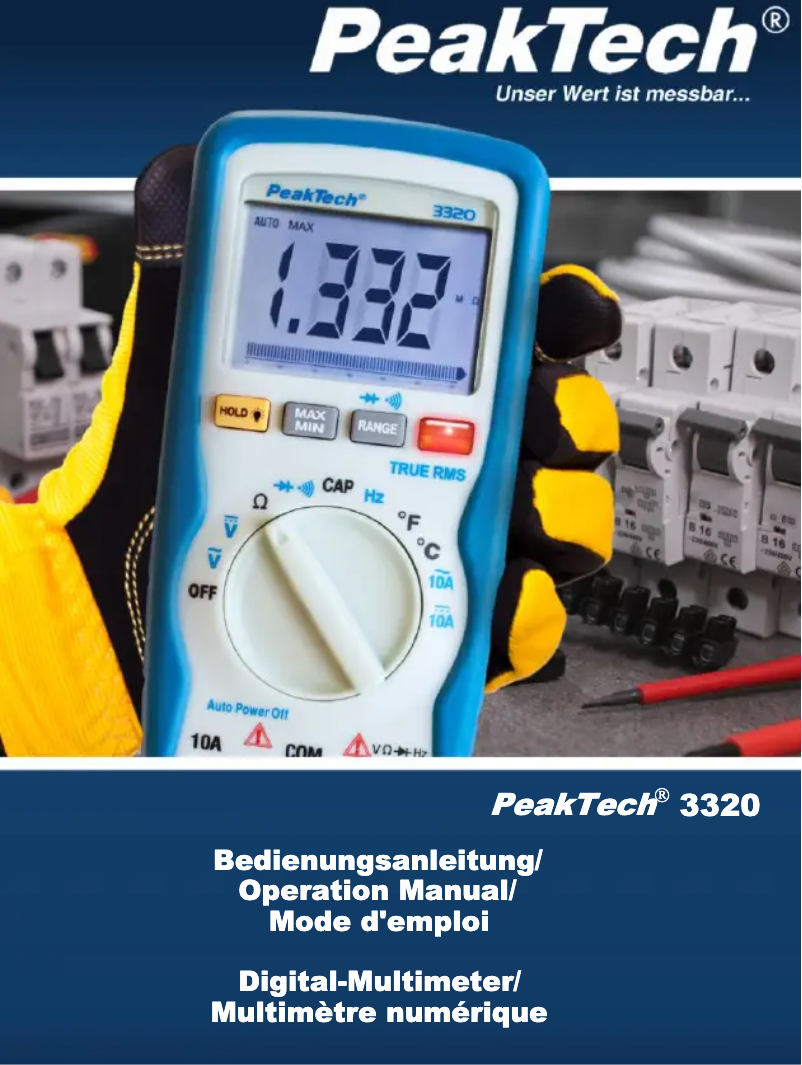 Page 1 of the manual User Manual PeakTech 3320