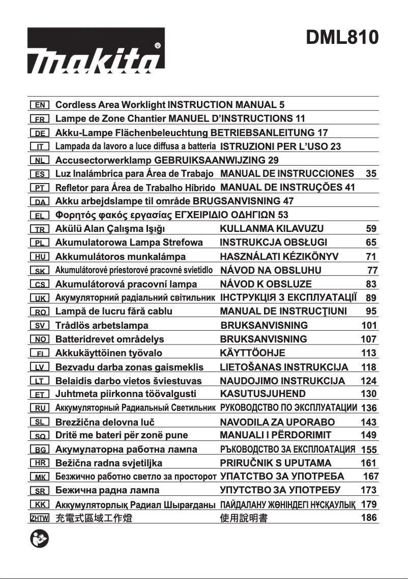 First page image of the manual for DML810