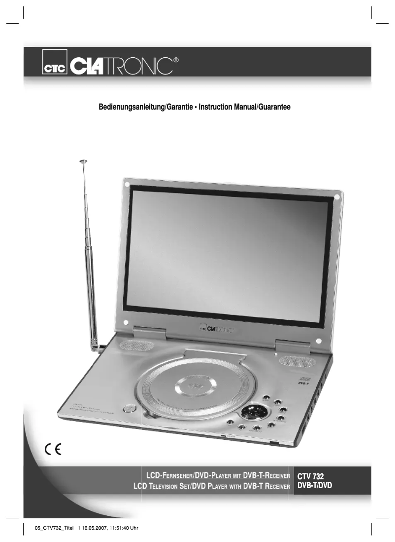 Page 1 of the manual User Manual Clatronic CTV 732