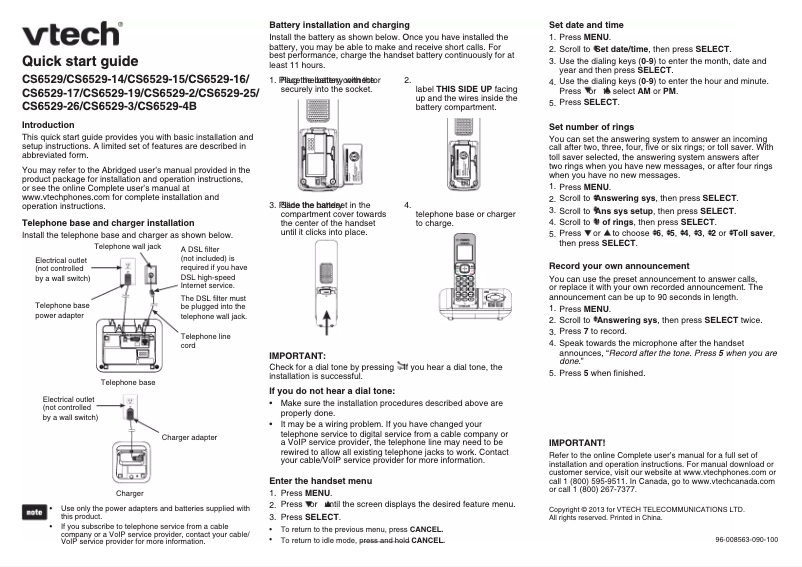 First page image of the manual for CS6529