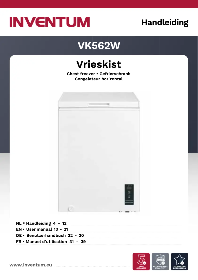 First page image of the manual for VK562W
