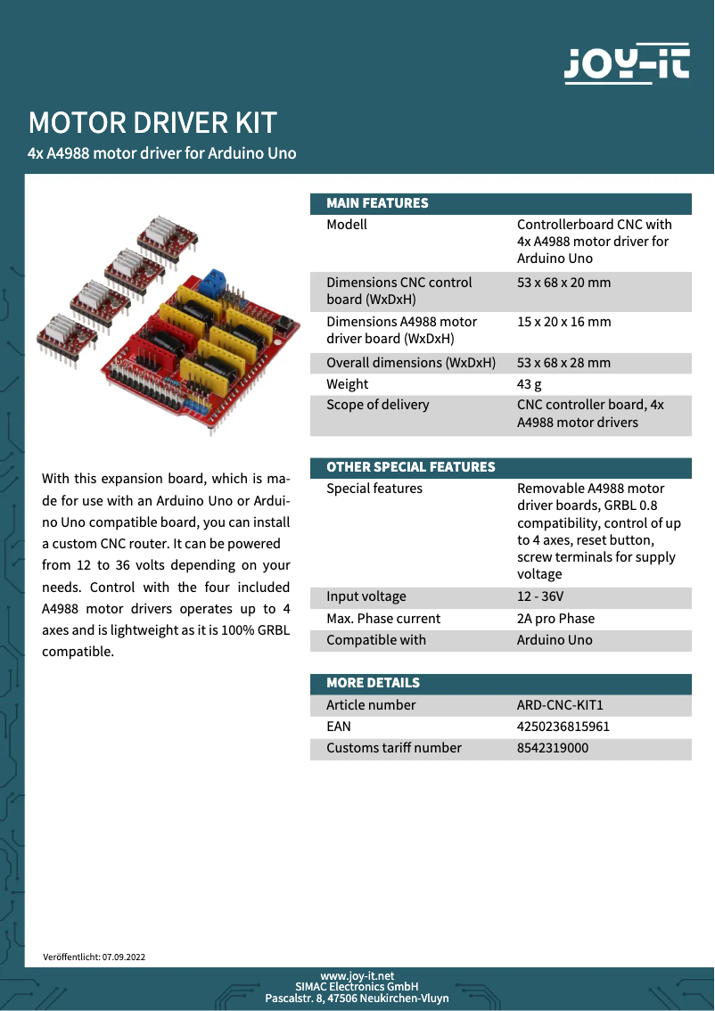 Image de la première page du manuel de l'appareil Ard-CNC-Kit1