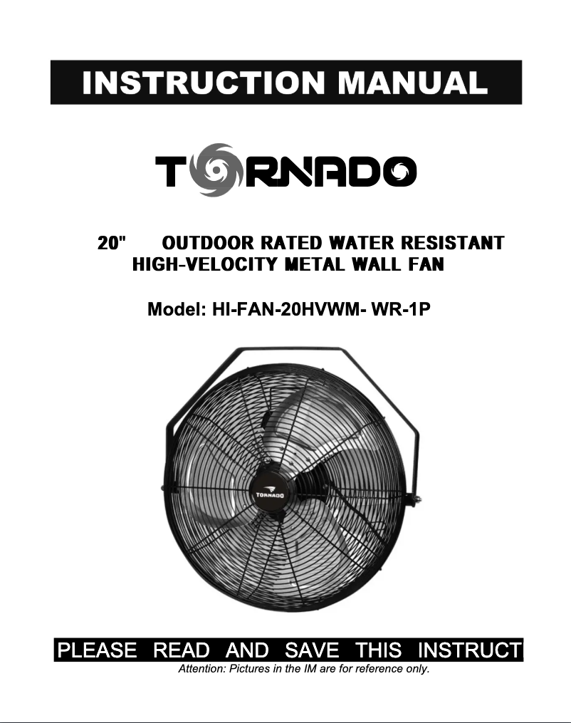 First page image of the manual for HI-FAN-20HVWM-WR-1P