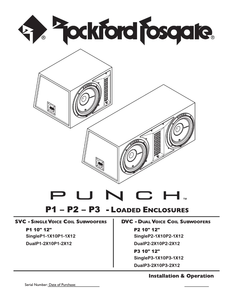 Page 1 de la notice Manuel utilisateur Rockford Fosgate Punch P3-1X12