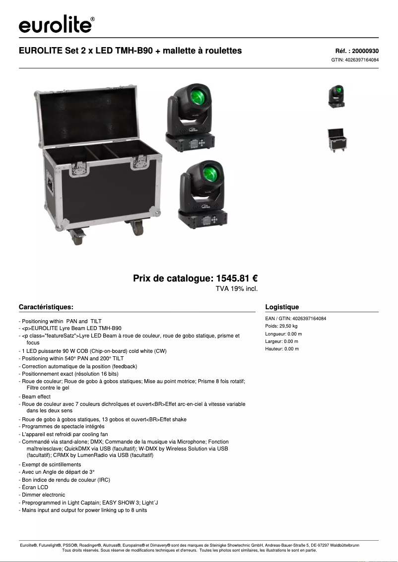 First page image of the manual for LED TMH-B90