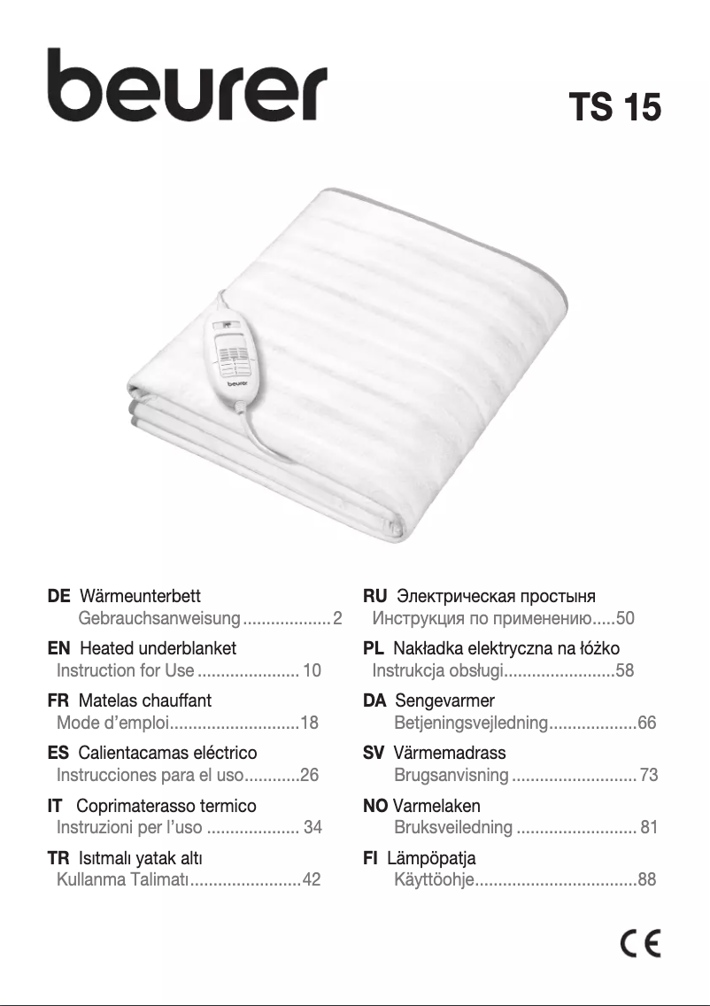 Page 1 of the manual User Manual Beurer TS 15