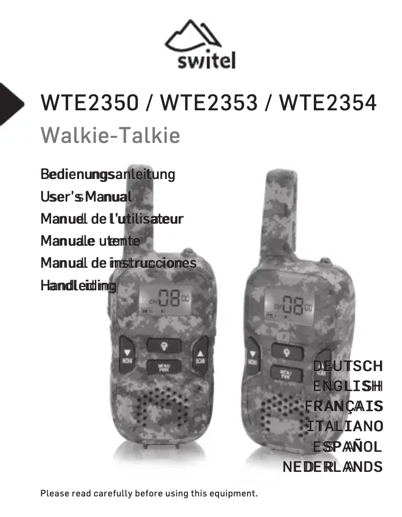 Image de la première page du manuel de l'appareil WTE2353