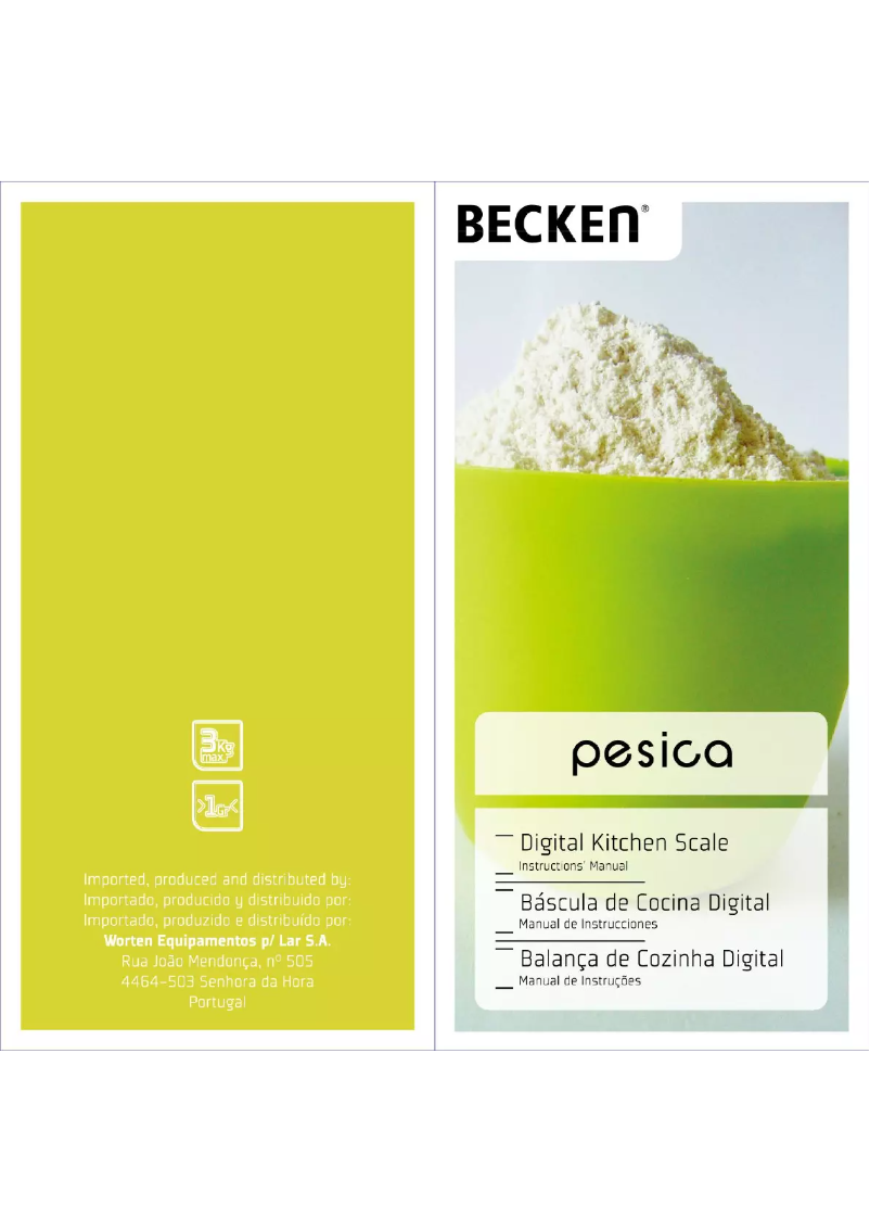 Page 1 de la notice Manuel utilisateur Becken Pesica