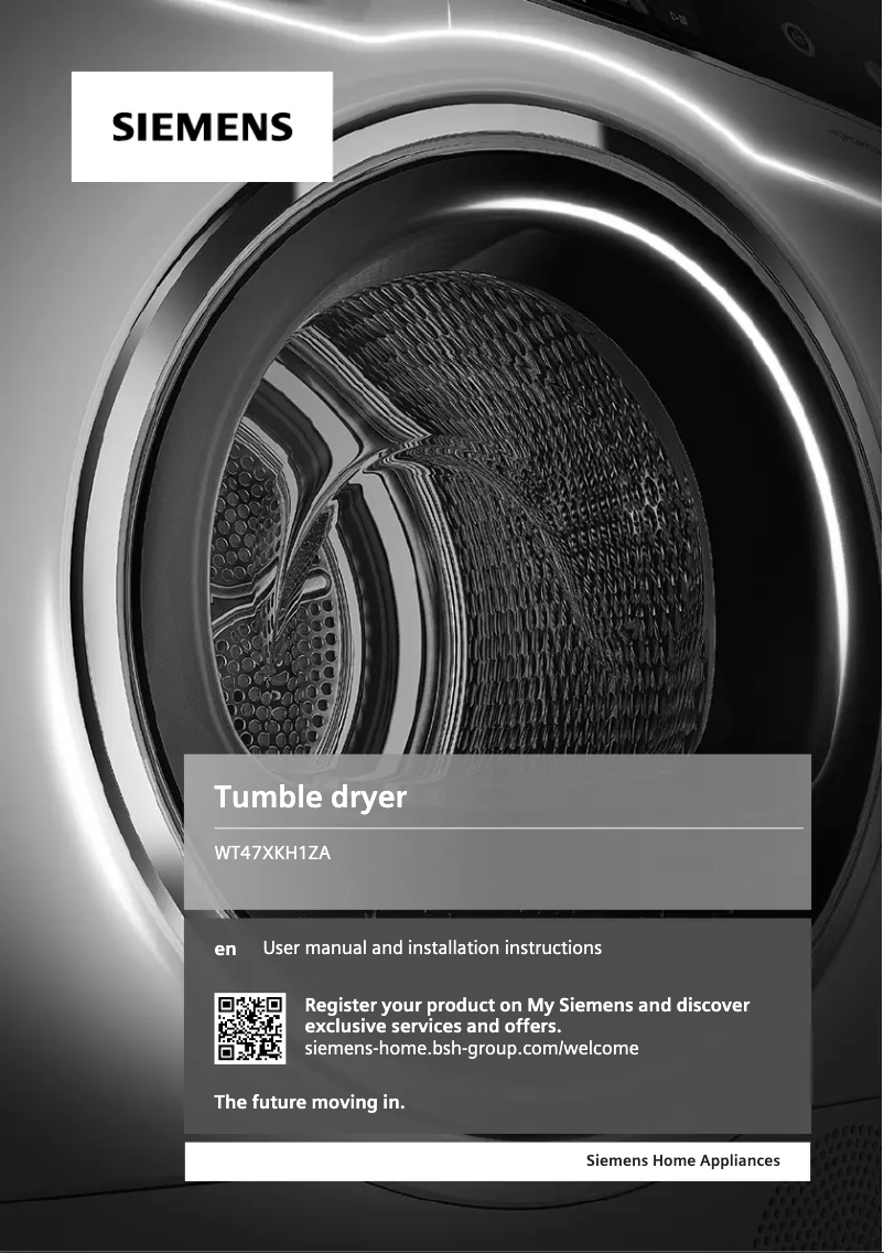 Page 1 of the manual User Manual Siemens WT47XKH1ZA
