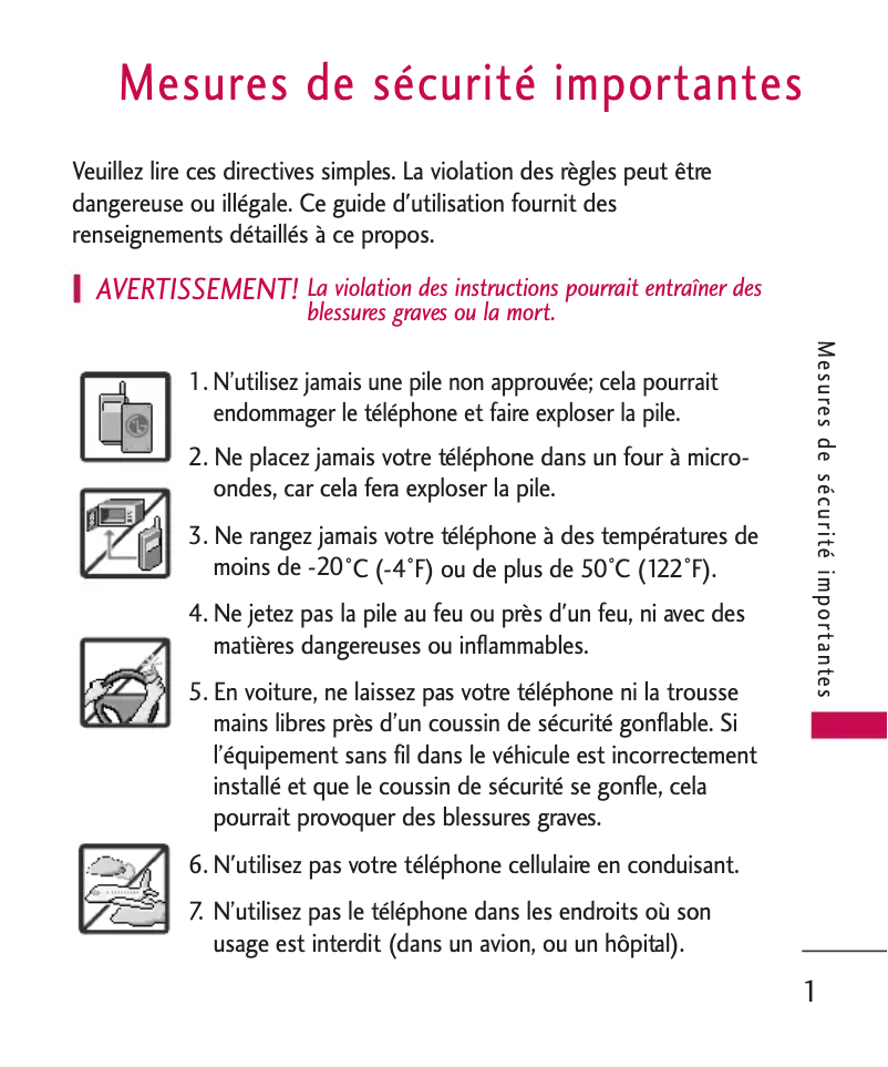 First page image of the manual for LGCX260