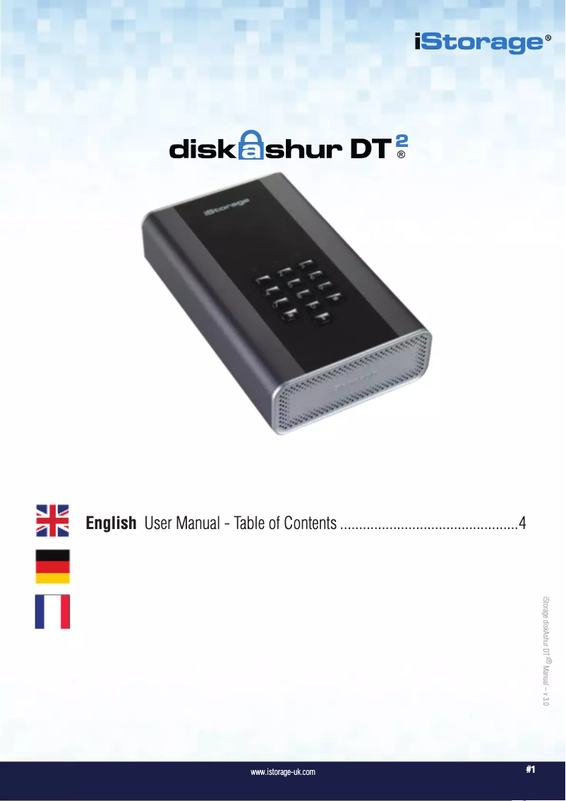 First page image of the manual for DiskAshur DT2