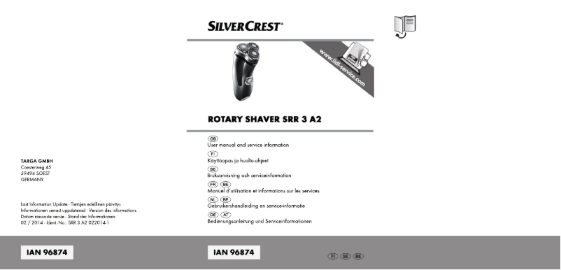 Page 1 of the manual User Manual SilverCrest SRR 3 A2