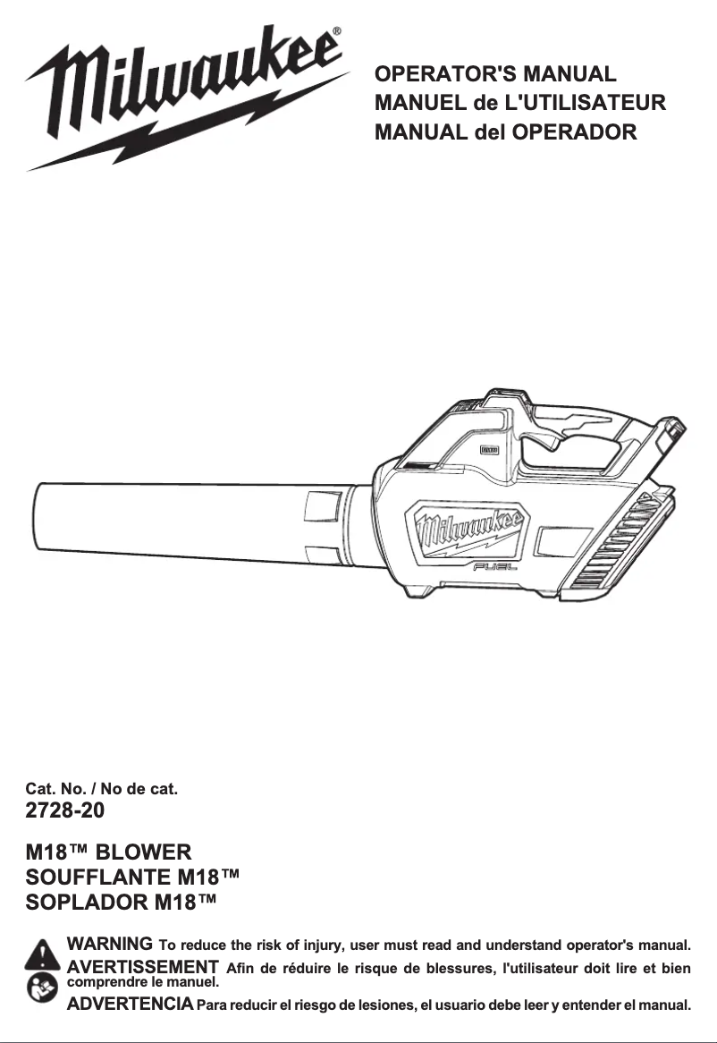 First page image of the manual for M18 Fuel 2728-21HD