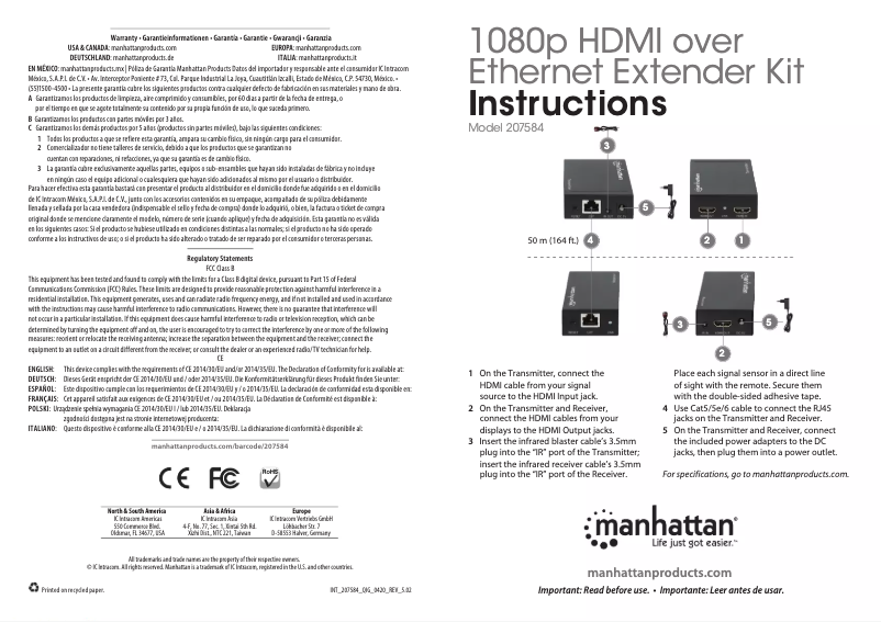 Page 1 of the manual User Manual Manhattan 207584