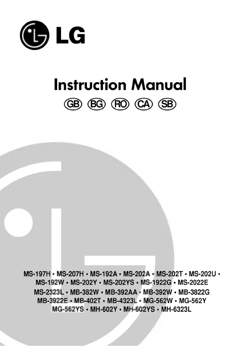 Page 1 of the manual User Manual LG MB-382W