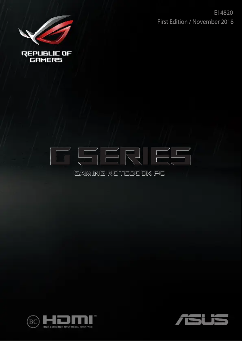 First page image of the manual for ROG Zephyrus GX701GW-EV008T