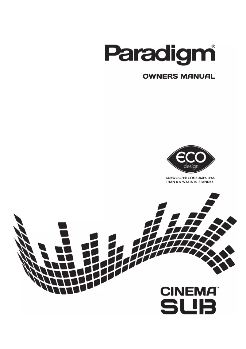 Page 1 of the manual User Manual Paradigm Cinema SUB
