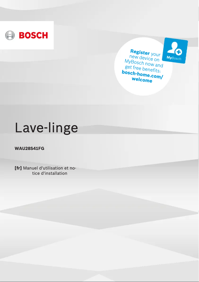 First page image of the manual for WAU28S41FG