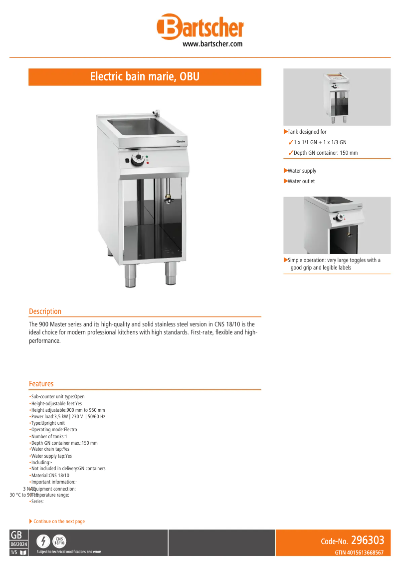 First page image of the manual for 296303