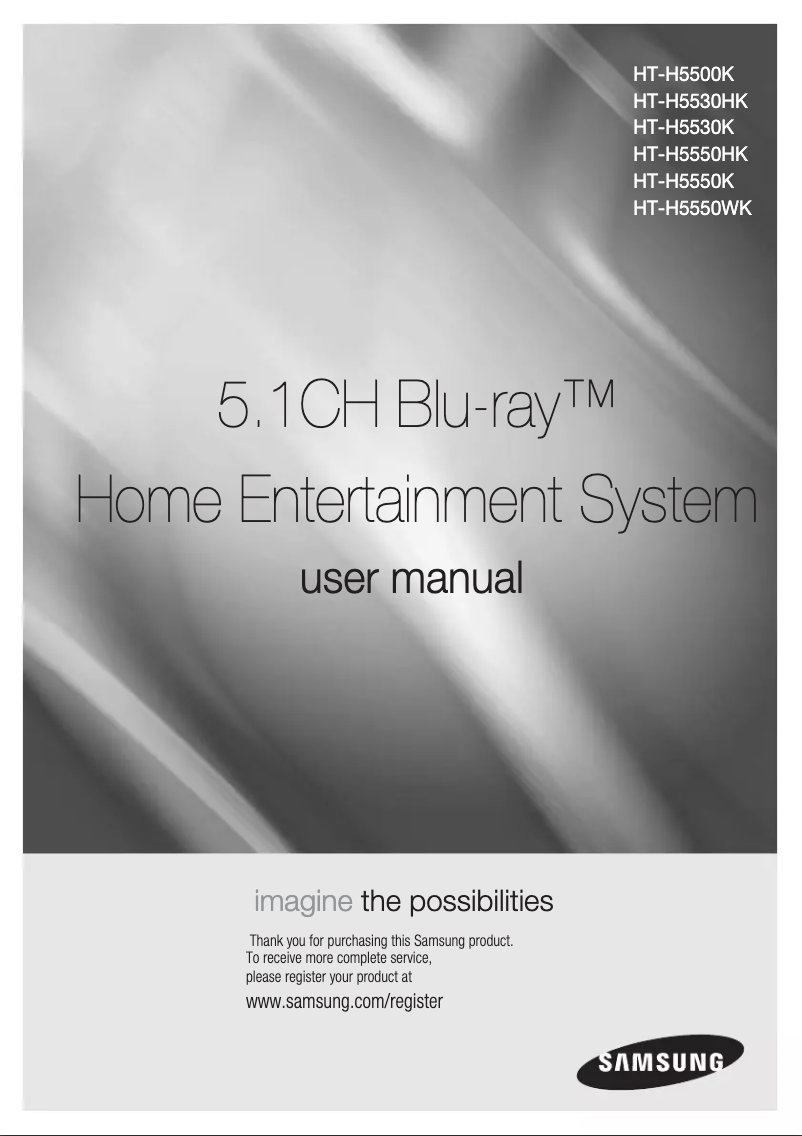 First page image of the manual for HT-H5550HK