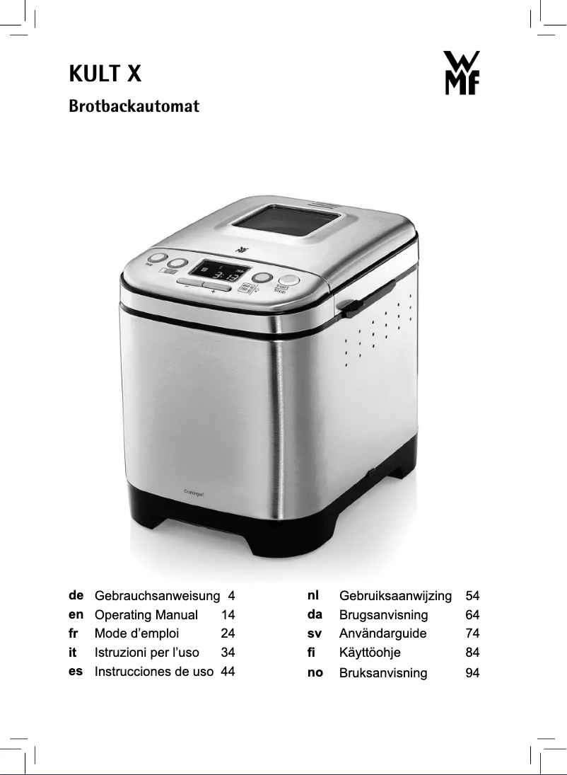 Page 1 of the manual User Manual WMF Kult X 04.1514.0011