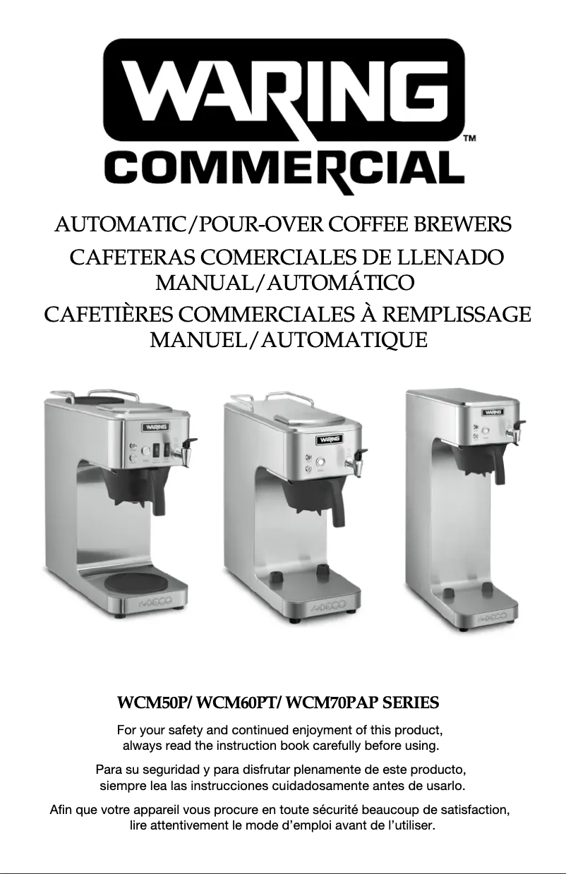 First page image of the manual for Café Deco WCM50P