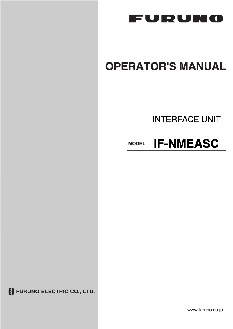 First page image of the manual for IF-NMEASC
