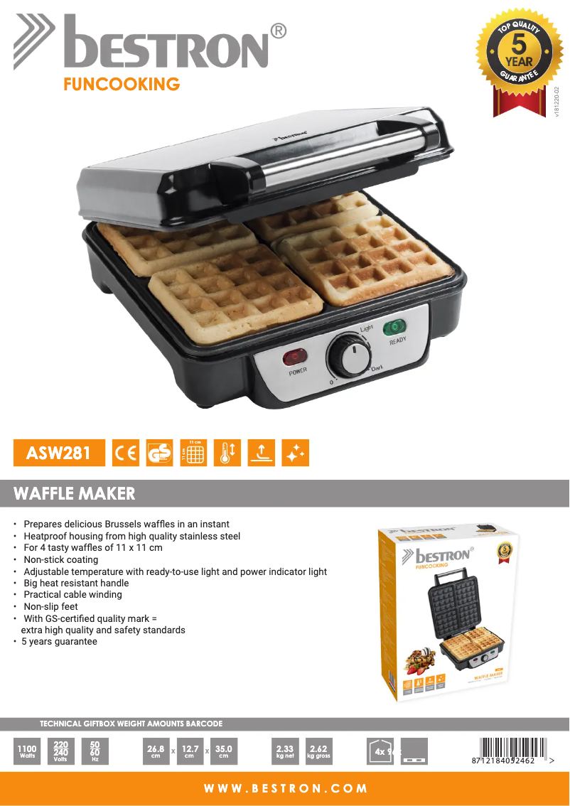 First page image of the manual for ASW281