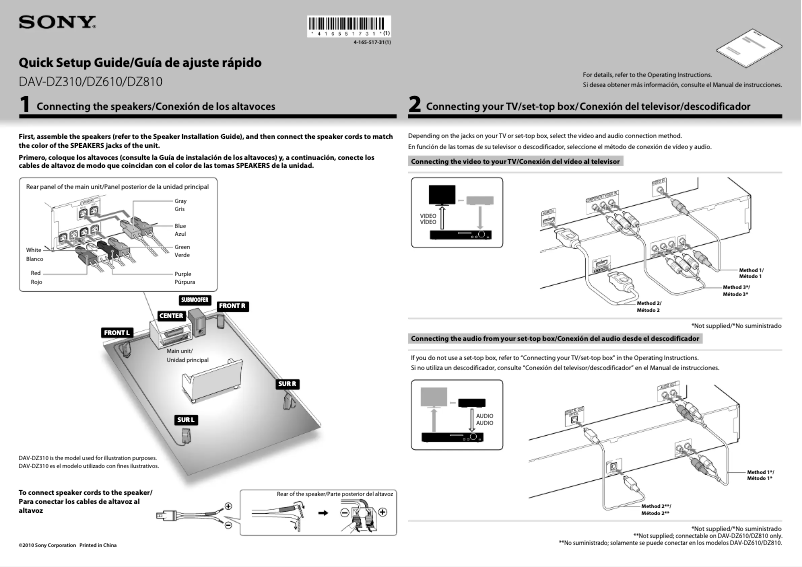 First page image of the manual for DAV-DZ810